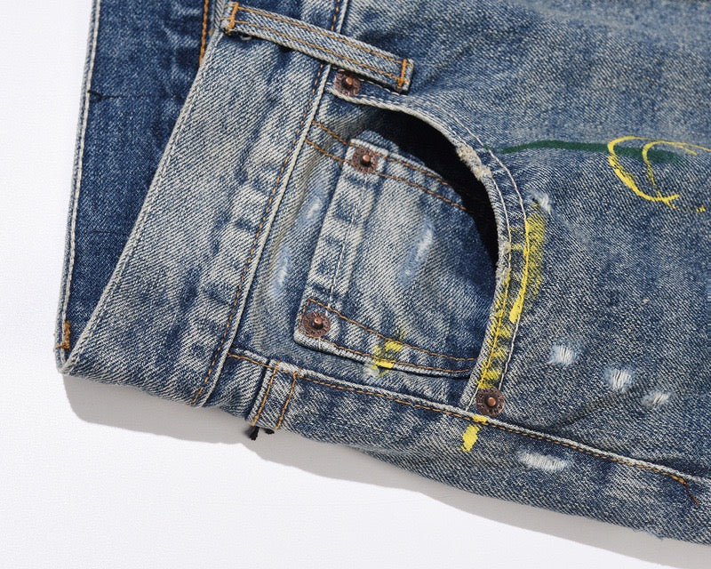 "Wavy" Flared Denim