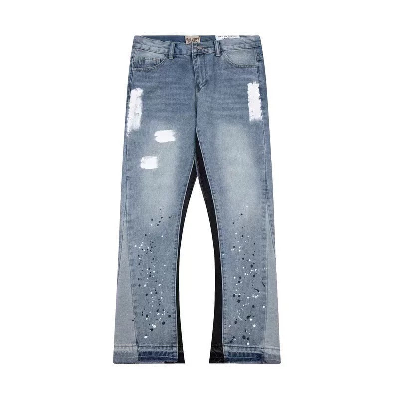 "Painted" Flared Denim