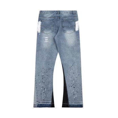 "Painted" Flared Denim